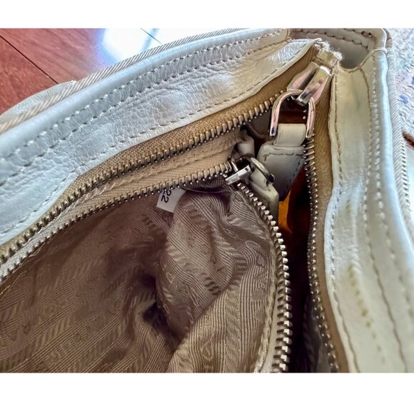 PRADA Vitello-Trimmed Tessuto Double Pocket Buckle Flap Shoulder Bag - Picture 9 of 16